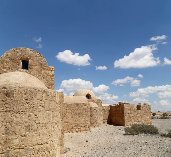 Quseir (Qasr) Castillo del desierto de Amra cerca de Ammán, Jordania. Patrimonio de la humanidad con frescos famosos . —  Fotos de Stock