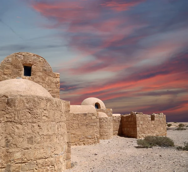 Quseir (Qasr) Castillo del desierto de Amra cerca de Ammán, Jordania. Patrimonio de la humanidad con frescos famosos . —  Fotos de Stock