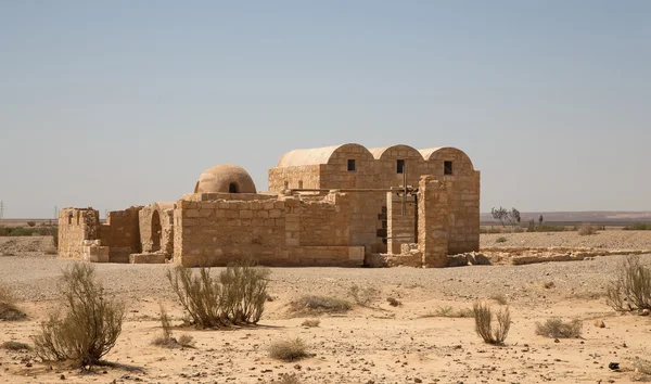 Quseir (Qasr) Castillo del desierto de Amra cerca de Ammán, Jordania. Patrimonio de la humanidad con frescos famosos . —  Fotos de Stock