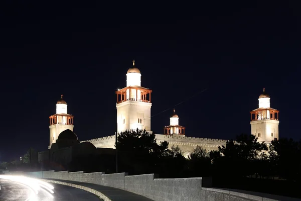 Kong Hussein Bin Talal moske i Amman (om natten), Jordan - Stock-foto
