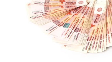 Rus banknotlar close-up. Beş bin Rublesi notları