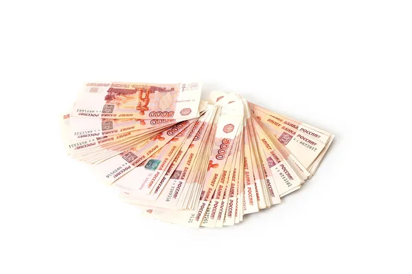 러시아 지폐의 근접 촬영입니다. 5 천 루블 노트 — Zdjęcie stockowe