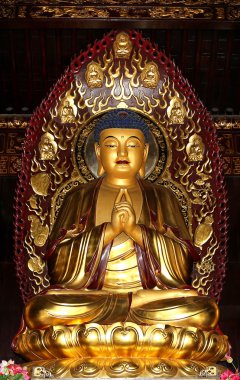 Budist tapınağı. heykeli altın Buda--Güney xian (sian, xi'an), shaanxi Eyaleti, Çin