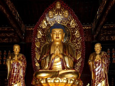 Budist tapınağı. heykeli altın Buda--Güney xian (sian, xi'an), shaanxi Eyaleti, Çin
