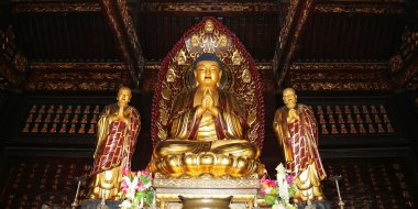 Budist tapınağı. heykeli altın Buda--Güney xian (sian, xi'an), shaanxi Eyaleti, Çin