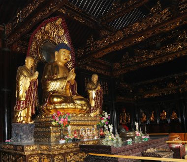 Budist tapınağı. heykeli altın Buda--Güney xian (sian, xi'an), shaanxi Eyaleti, Çin