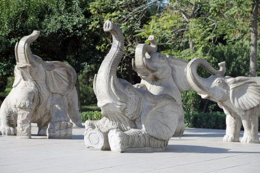 Filler, Pekin Hayvanat Bahçesi, Pekin, Çin'in heykelleri