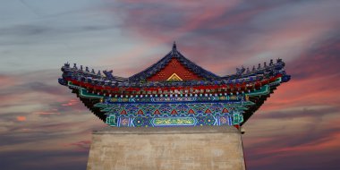 Çatıya bir Budist tapınağı, xian (sian), Çin'in geleneksel dekorasyon