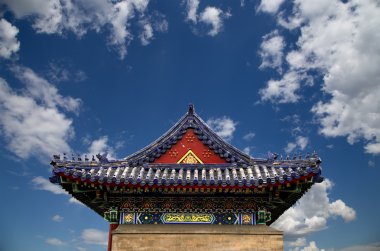Çatıya bir Budist tapınağı, xian (sian), Çin'in geleneksel dekorasyon