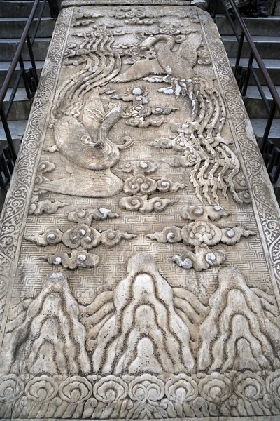 Nagy kő faragás területén a templomban az ég (oltár az ég), Peking, Kína — Stock Fotó