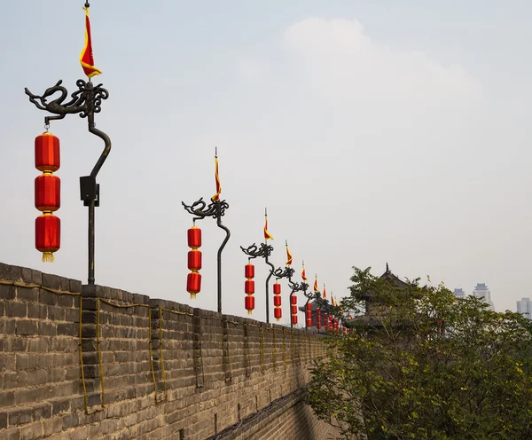 要塞西安 （西安、sian） の中国 ― 表す最古と最高の一つの古都保存中国都市壁 — ストック写真