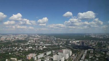 muhteşem havadan görünümü (340 m) Moskova, Rusya. Ostankino televizyon kulesinden göster