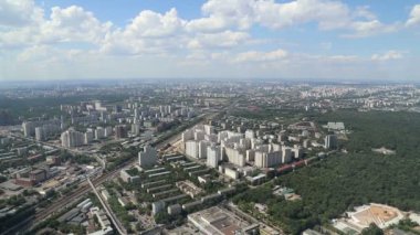 muhteşem havadan görünümü (340 m) Moskova, Rusya. Ostankino televizyon kulesinden göster