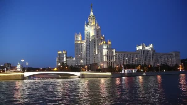 Kotelnicheskaya Embankment Building Moscow Russia Stock Video
