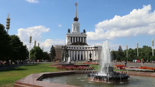 VDNKh (All-Russia Exhibition Centre, também chamado de All-Russian Exhibition Center) é uma feira comercial permanente de uso geral em Moscou, Rússia — Vídeo de Stock