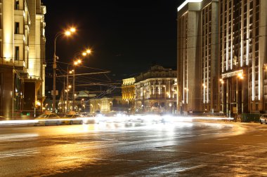 Devlet duma (gece) Rusya Federasyonu federal Meclisi binası. Moscow, Rusya Federasyonu.