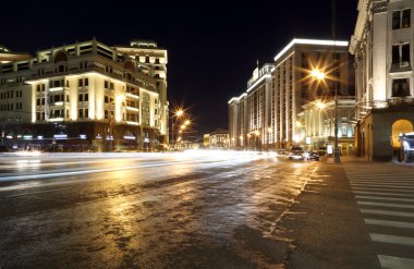 Devlet duma (gece) Rusya Federasyonu federal Meclisi binası. Moscow, Rusya Federasyonu.