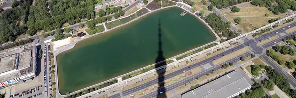 Wspaniały widok z lotu ptaka (340 m) Moskwa, Rosja. widok z wieży telewizyjnej ostankino — Zdjęcie stockowe