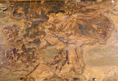 fresco quseir (Kasr) amra çöl Castle yakınındaki amman, jordan. dünya mirası ile ünlü fresk 's. 8. yüzyılda Emevi Halife Velid II tarafından inşa edilmiş.