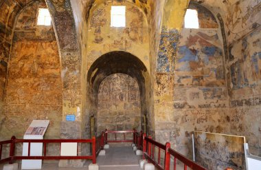 fresco quseir (Kasr) amra çöl Castle yakınındaki amman, jordan. dünya mirası ile ünlü fresk 's. 8. yüzyılda Emevi Halife Velid II tarafından inşa edilmiş.