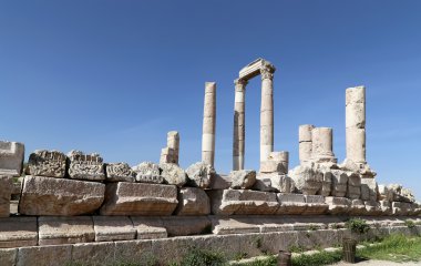 Herkül Tapınağı, Roma Korint sütunları Kalesi Hill, amman, Ürdün