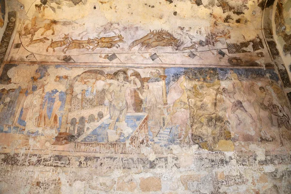 Мбаппе в замке в пустыне Эль-Куср (Каср) Амра недалеко от Аммана, Иордания. Всемирное наследие со знаменитыми фресками. Построен в VIII веке халифом Омейядов Валидом II — стоковое фото