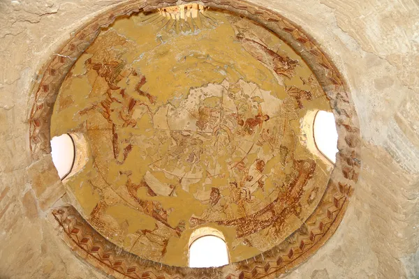 fresco quseir (Kasr) amra çöl Castle yakınındaki amman, jordan. dünya mirası ile ünlü fresk 's. 8. yüzyılda Emevi Halife Velid II tarafından inşa edilmiş.