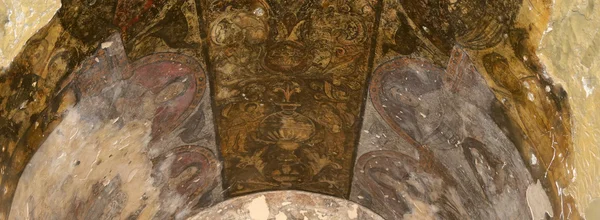 Fresco quseir (Kasr) amra çöl Castle yakınındaki amman, jordan. dünya mirası ile ünlü fresk 's. 8. yüzyılda Emevi Halife Velid II tarafından inşa edilmiş. — Stok fotoğraf