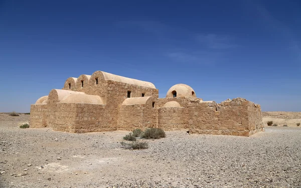 Quseir (Qasr) Castillo del desierto de Amra cerca de Ammán, Jordania. Patrimonio de la humanidad con frescos famosos . —  Fotos de Stock