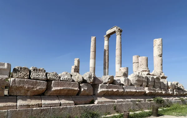 Temple of Hercules, Roman Corinthian columns at Citadel Hill, Amman, Jordan — Stock Photo, Image