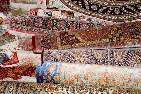 Ehtnic carpets texture, Amman, Jordan — Stock Photo, Image