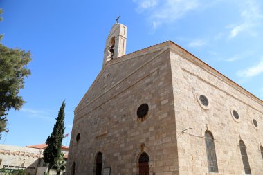 Yunan Ortodoks basilica of saint george town Madaba, Ürdün, Orta Doğu