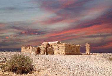 amman, Ürdün yakınındaki Quseir (Kasr) amra çöl castle. ünlü fresk 's ile dünya mirası.
