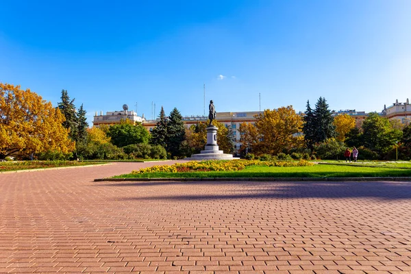 Μόσχα Ρωσία Οκτωβρίου 2021 Στο Έδαφος Lomonosov Κρατικό Πανεπιστήμιο Της — Φωτογραφία Αρχείου