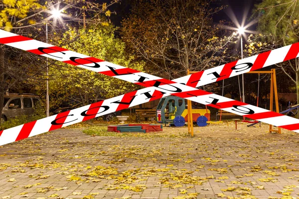 Moskova Rusya Coronavirus Bir Sonbahar Gecesinde Boş Bir Oyun Parkı — Stok fotoğraf