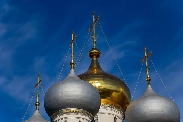 Novodevichy Convent Bogoroditse Smolensky Monastery Sunny Day Domes Cathedral Our — Stock Photo, Image