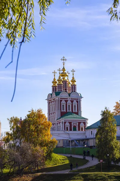 Novodevichy Kloster Bogoroditse Smolensky Kloster Solig Höstdag Gate Church Transfiguration — Stockfoto