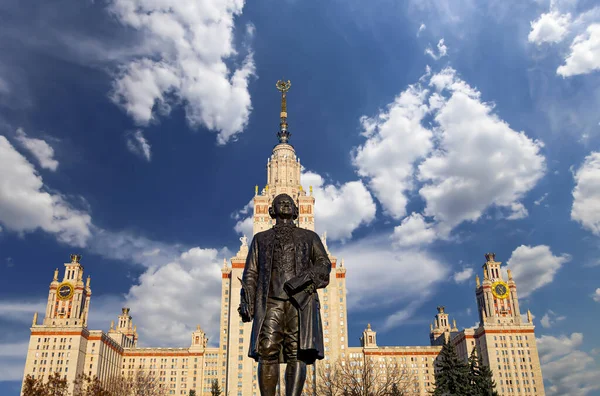 Vista Del Monumento Mikhail Vasilyevich Lomonosov Escultor Tomsky Arquitecto Rudnev — Foto de Stock