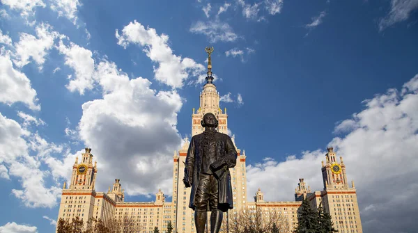 Blick Auf Das Denkmal Für Michail Wassiljewitsch Lomonossow Bildhauer Tomsky — Stockfoto