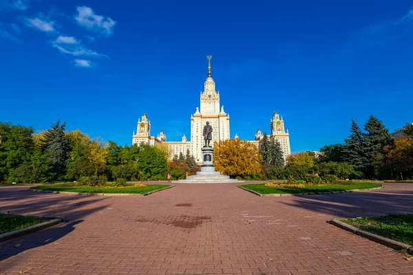 Moscow Russia October 2021 Основна Будівля Ломоновського Державного Університету Горобельних — стокове фото