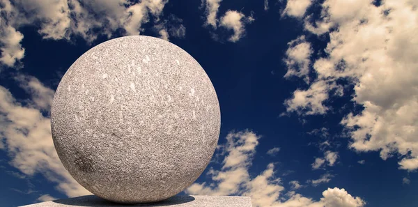 Grote Granieten Bal Achtergrond Van Lucht Met Wolken — Stockfoto