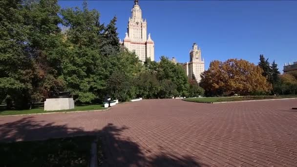 Moscow Rússia Agosto 2021 Edifício Principal Lomonosov Moscow State University — Vídeo de Stock