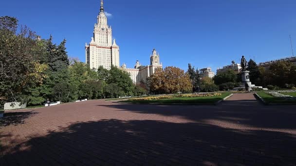 Moscow Russia August 2021 Main Building Lomonosov Moscow State University — Stockvideo