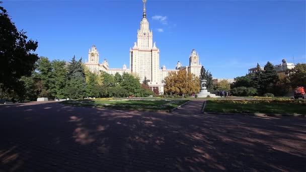 Moscow Rússia Agosto 2021 Edifício Principal Lomonosov Moscow State University — Vídeo de Stock