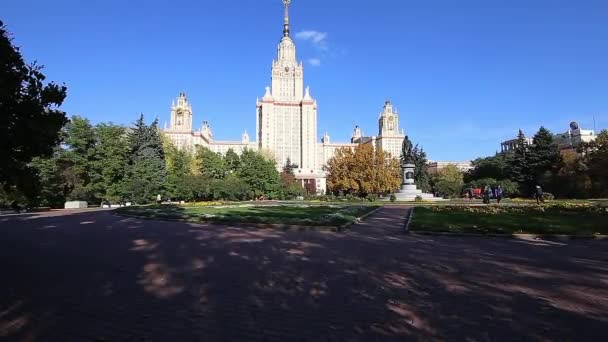 Moskva Rusko August 2021 Hlavní Budova Lomonosov Moskevské Státní Univerzity — Stock video