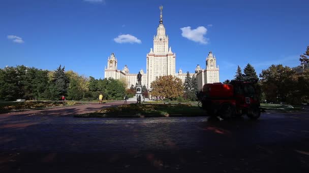 Moscow Russia August 2021 Main Building Lomonosov Moscow State University — Stock Video