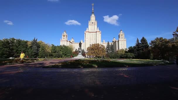 Moscow Rússia Agosto 2021 Edifício Principal Lomonosov Moscow State University — Vídeo de Stock