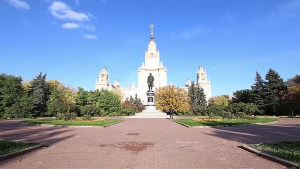 Moscow Russia August 2021 Main Building Lomonosov Moscow State University — Stockvideo