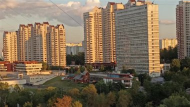  Moskova 'nın havadan görünüşü, yerleşim alanı Cheryomushki, Rusya.