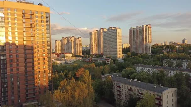 Widok Lotu Ptaka Moskwę Okolica Mieszkalna Cheryomushki Rosja — Wideo stockowe